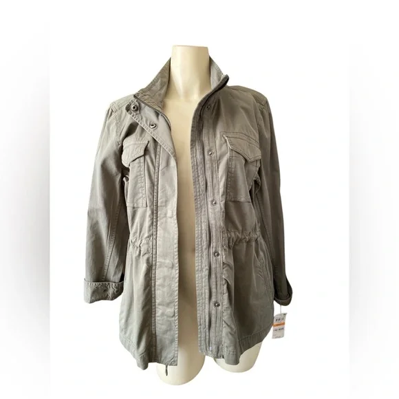 Style & Co women's twill utility spring jacket in olive drab, size small - Picture 5 of 16